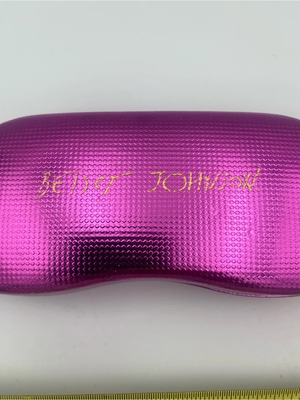 Betsey Johnson Black and Pink Reading Glasses with Pink Metallic Case